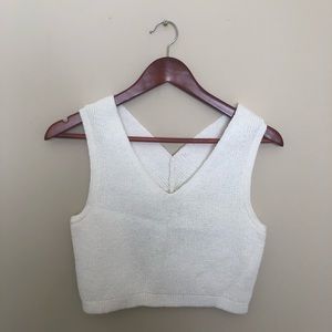 Zara White Knit Crop Top
